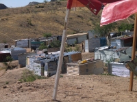 Slumbostäder i Windhoek, Namibia.